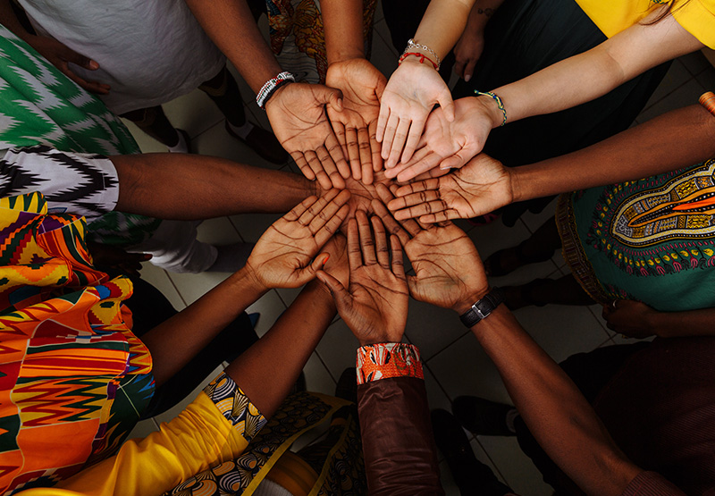 team hands